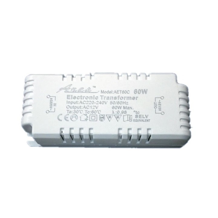 Alimentation électrique intensité variable 60va AC 220V 12Vac lampe halogène cristal quartz G4 G5.3