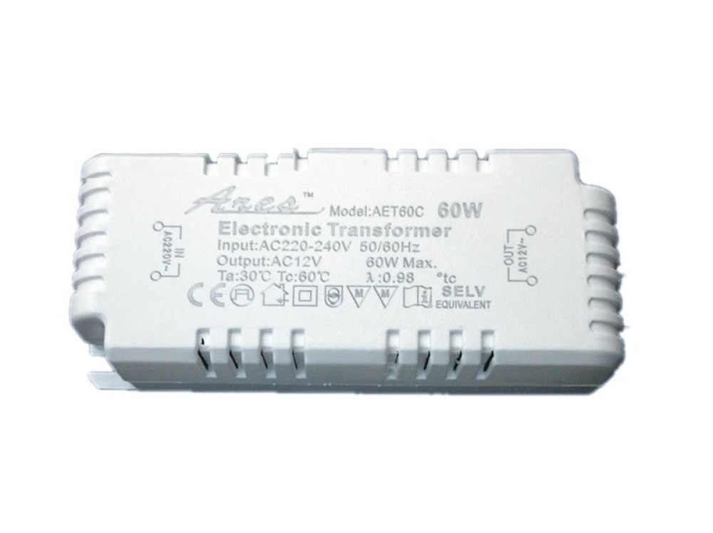 Dimmable Power Supply 60va AC 220V 12Vac Halogen Lamp Crystal Quartz G4 G5.3