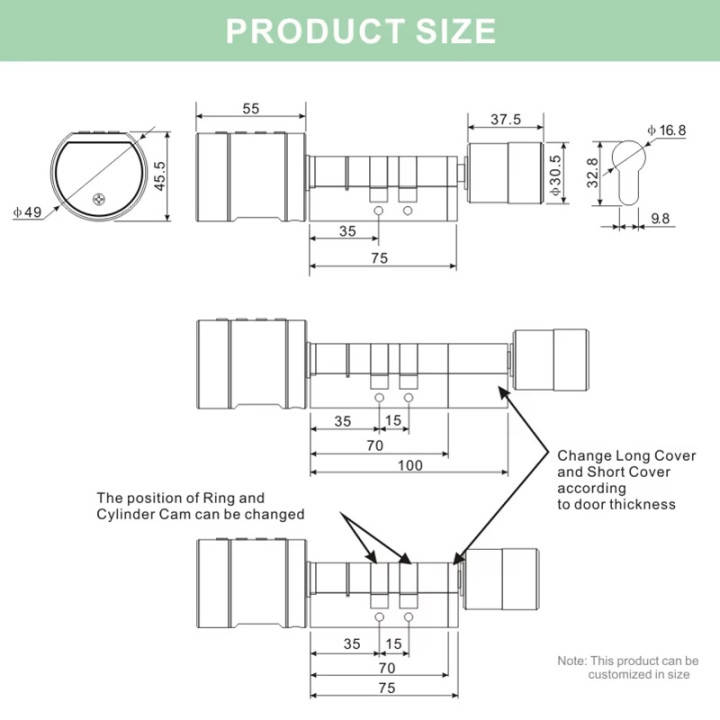 Tuya Bluetooth Fingerprint Smart Door Lock Code Keypad Home Apartment