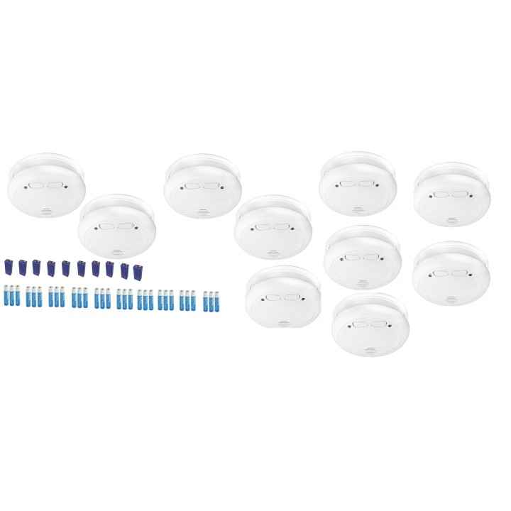 10 Detector smoke detector wireless buzzer 9vdc 433mhz radio fire alarm hf fire alarm detection fire detection smoke detection