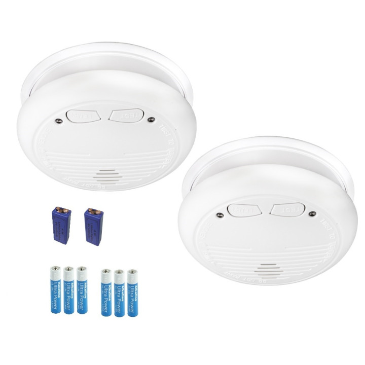 2 Detector smoke detector wireless buzzer 9vdc 433mhz radio fire alarm hf fire alarm detection fire detection smoke detection