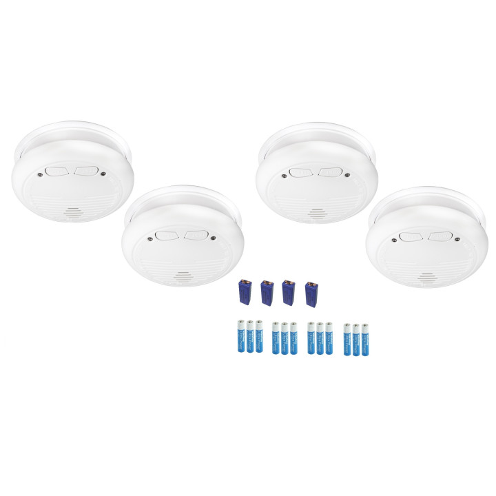 4 Detector smoke detector wireless buzzer 9vdc 433mhz radio fire alarm hf fire alarm detection fire detection smoke detection