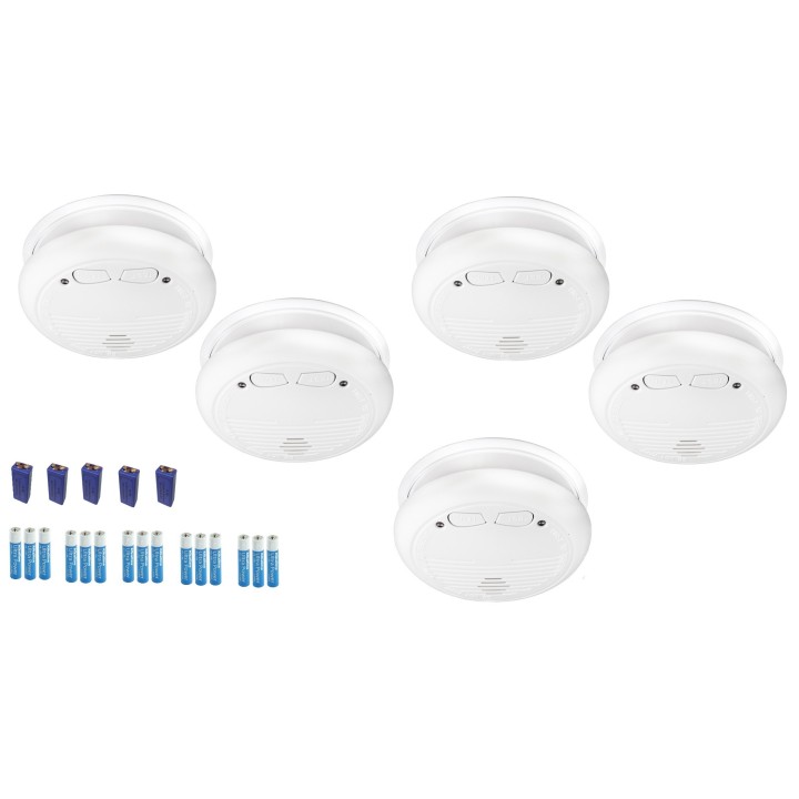 5 Detector smoke detector wireless buzzer 9vdc 433mhz radio fire alarm hf fire alarm detection fire detection smoke detection