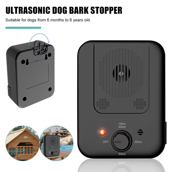Dispositif anti-aboiement Ultrasonique rechargeable Répulsif chien contrôle aboiements dissuasion