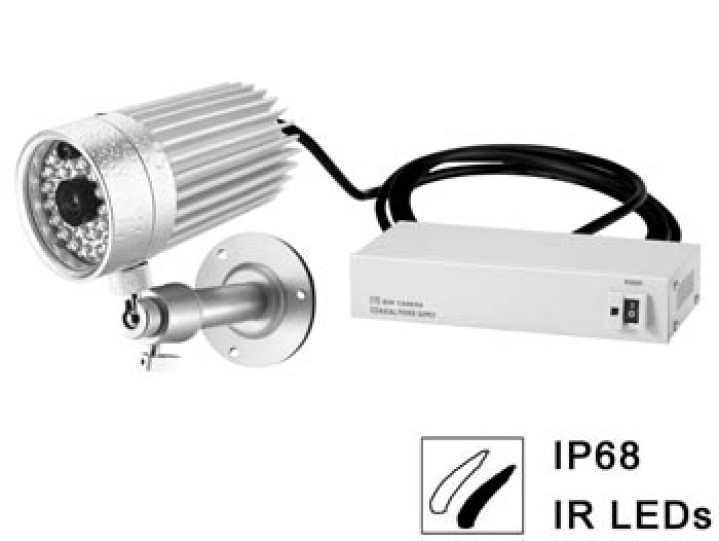 Videocamera ccd b n ir 1 3'' stagna con visione notturna alim con coax velleman - 1