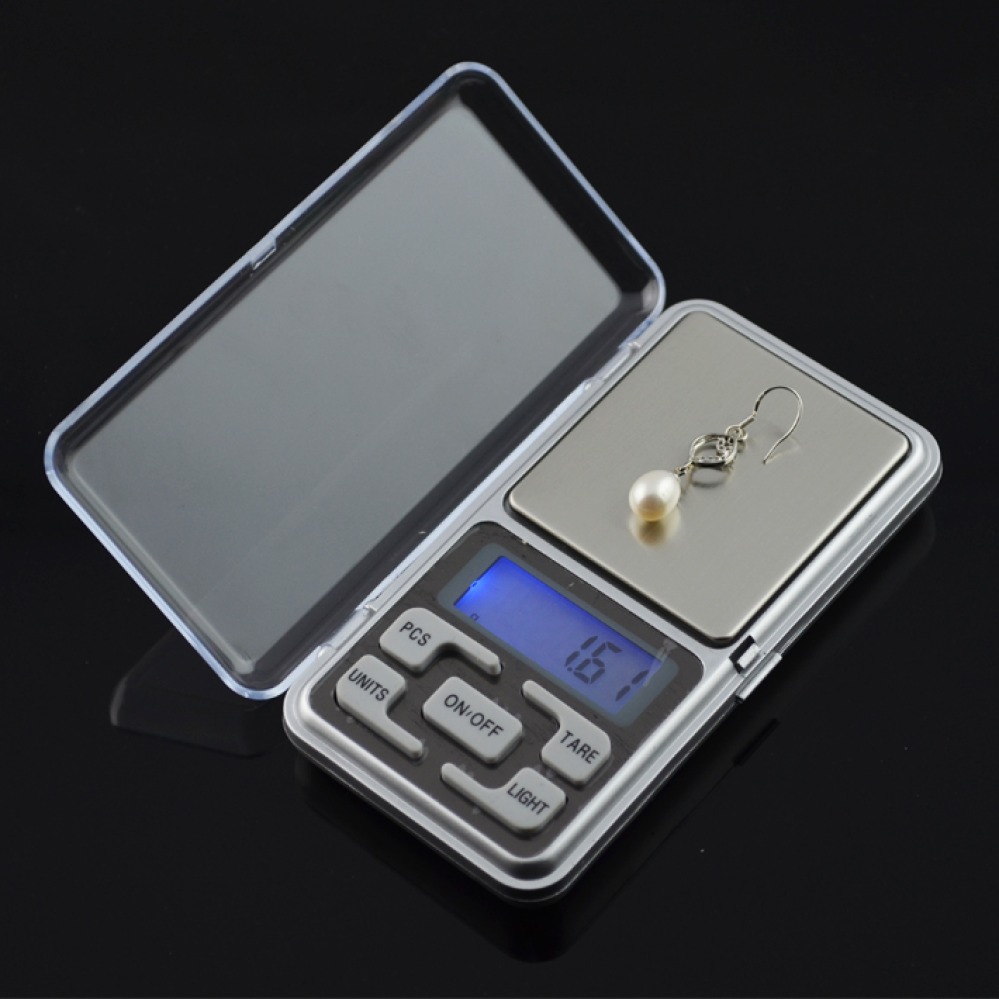 Balanza electrónica de bolsillo portátil pesa 200g medida de peso 0.1g objetos pequeños jr international - 5