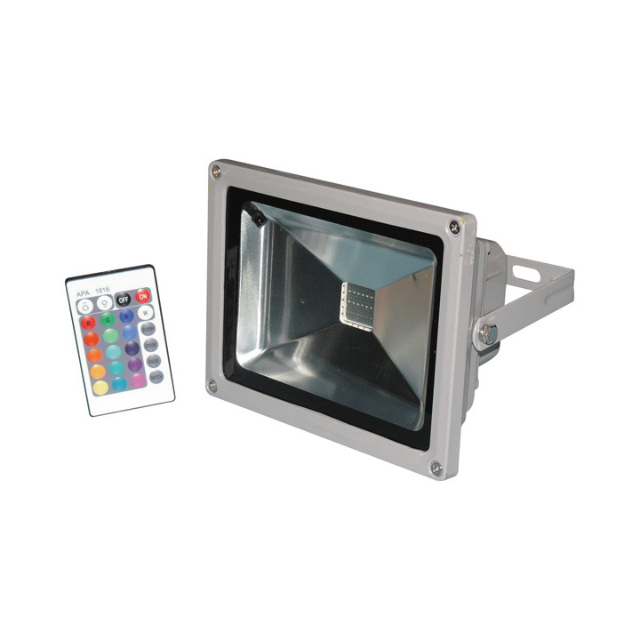 Led floodlight 20w rgb red green blue with memory and remote control 220v 110v outdoor ip65 jr international - 8