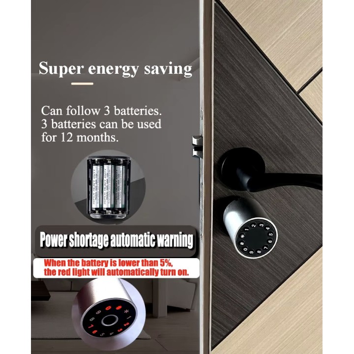 Cylindre serrure de porte intelligente wifi tuya bluetooth clavier code ip66 maison villa magasin