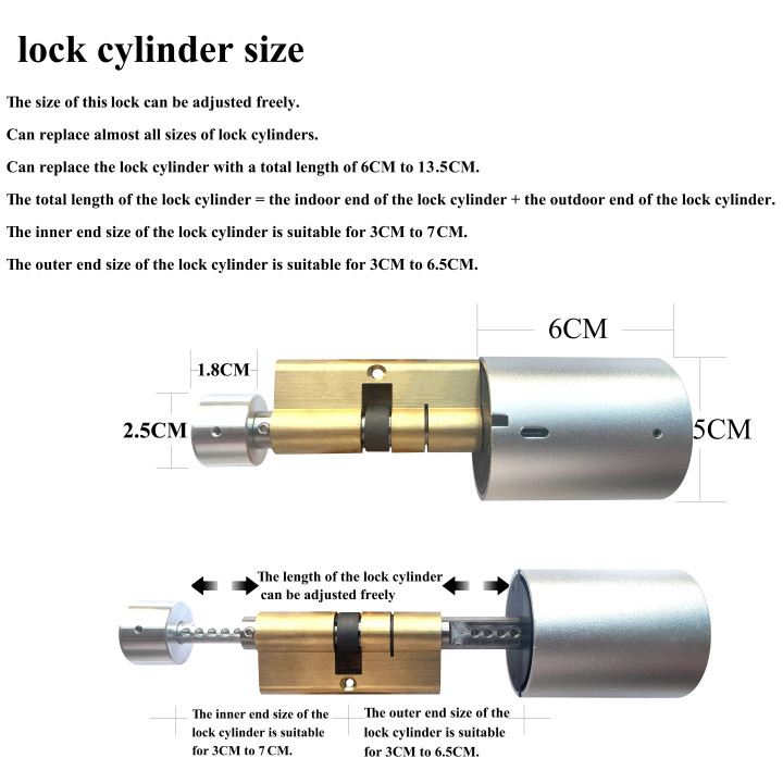 Cylinder 17 x 32.5mm smart door wifi tuya blutooth code keypad ip66 home apartment