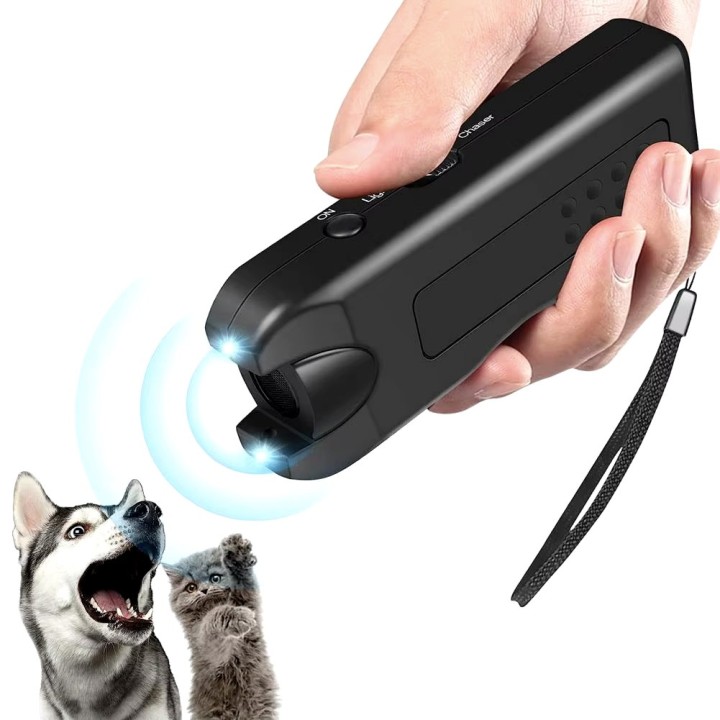 125dB Ultrasonic Dog Repeller Hostile Cat Anti Barking Training Deterrent Torch Led Lamp
