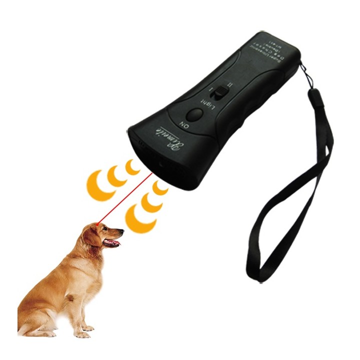 Il doppio dirige ultrasuoni scacciacani / Super Dog Chaser e traning cane con luce LED e laser 4 in 1 jr international - 1