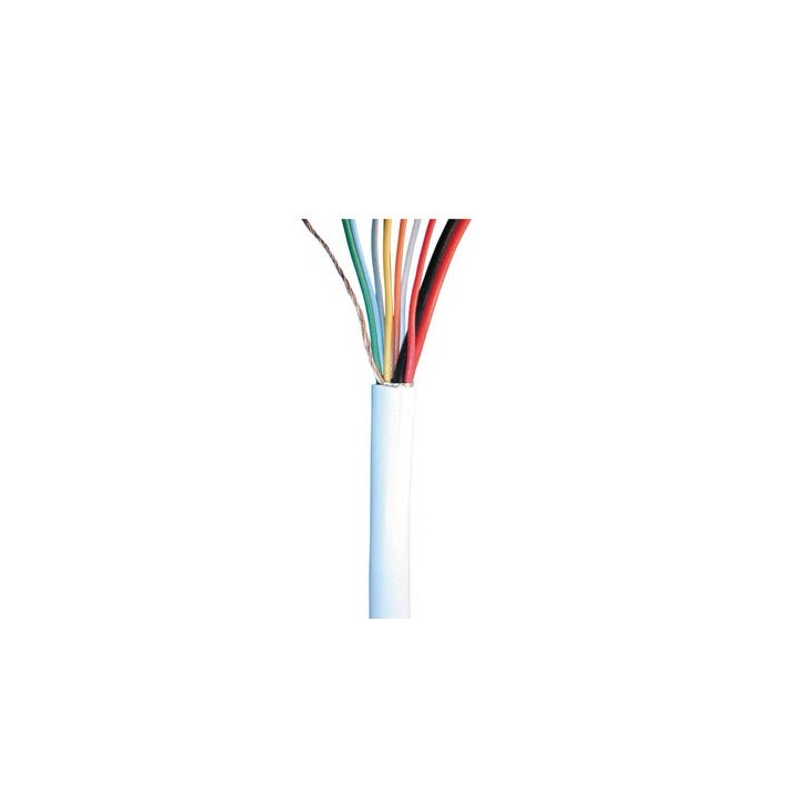 Cable 8x0.22 +2 x0.75 flexibles blindados blanco ø6.7mm (500 m) sobre 8x0, 22 +2 x0, 75 pantalla con cableado de alarma jr inter