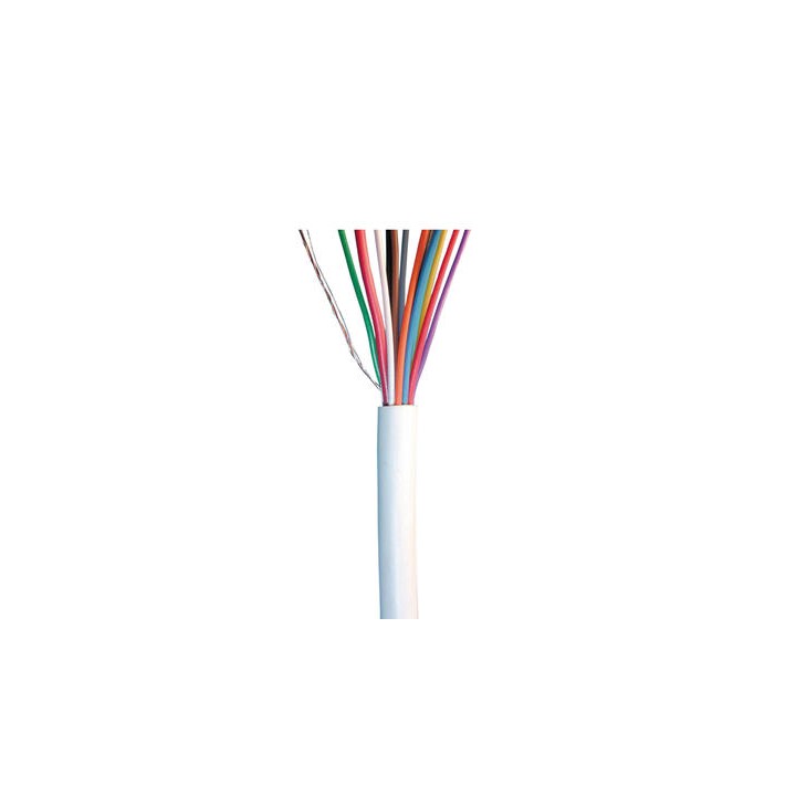 Sheathed flexible cable 10x0.22 + 2x0.50 ø6mm, white, 1m phone cable fire alarm cable signal cable sheathed cable burglar alarm 