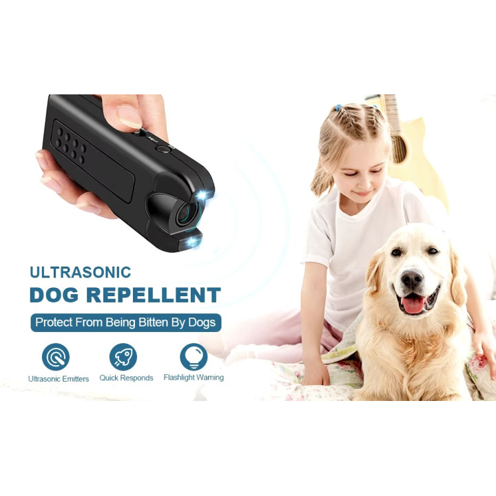 Répulsif à ultrasons 125dB chien hostile chat anti-aboiement formation dissuasive torche lampe led