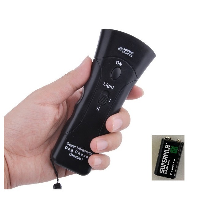 Double Heads Ultrasonic Dog Repeller Super Dog Chaser and dog traning with LED light and Laser 4 in 1 for Dogs Cats
