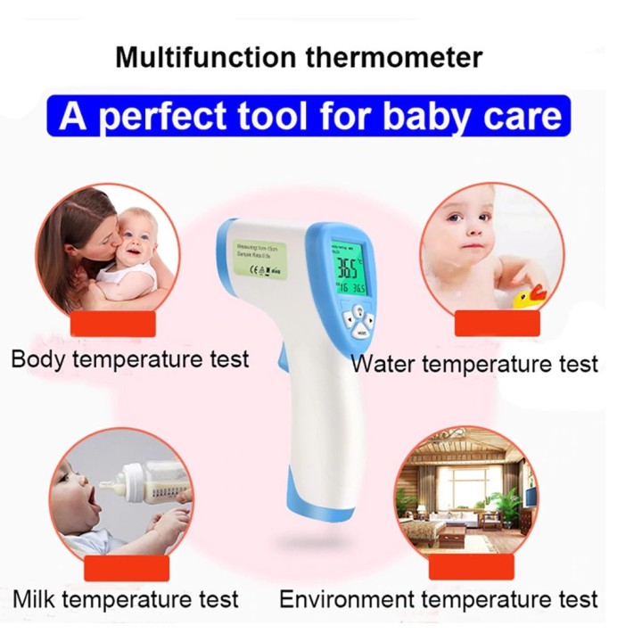 Thermomètre infrarouge corporel sans contact température adulte enfant bebe