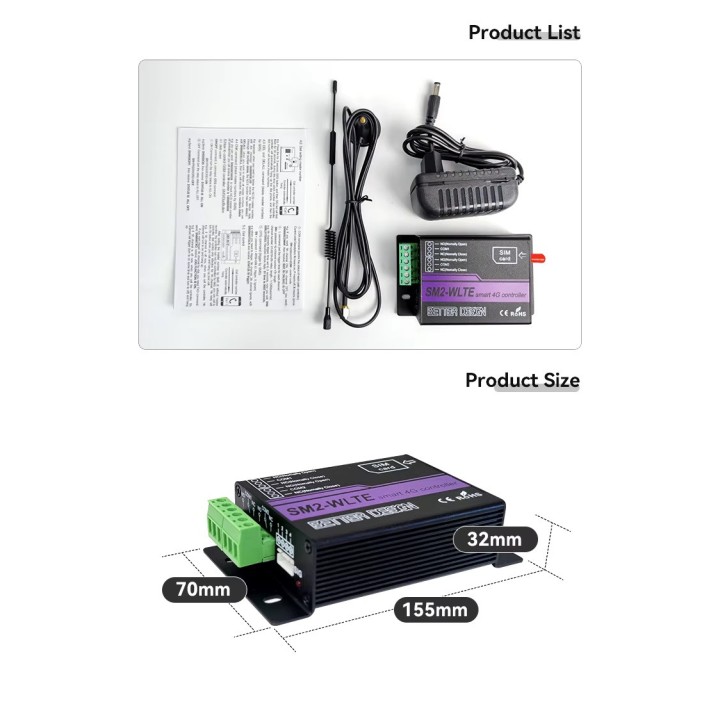 GSM 4G Sensore di temperatura e umidità Controller 2 relè Smart Switch SMS App