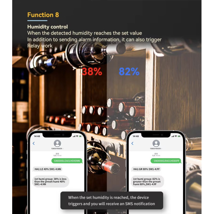 GSM 4G Sensore di temperatura e umidità Controller 2 relè Smart Switch SMS App