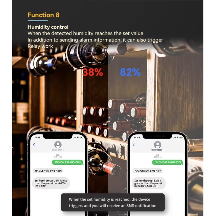 GSM 4G Sensore di temperatura e umidità Controller 2 relè Smart Switch SMS App