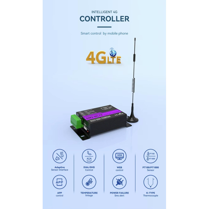GSM 4G Temperatur-Feuchtigkeitssensor-Controller 2 Relais Smart Switch SMS App