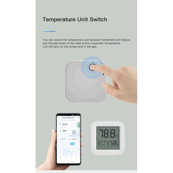 capteur wifi température et d'humidité affichage numérique LCD Bluetooth hygromètre appli smart life