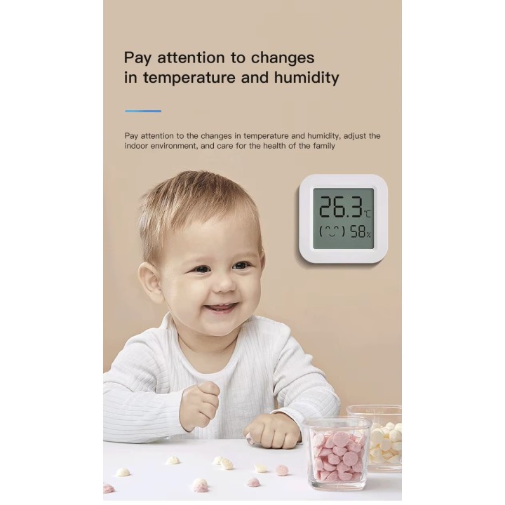 Sensor de temperatura y humedad wifi, pantalla LCD digital, higrómetro Bluetooth, aplicación de vida inteligente