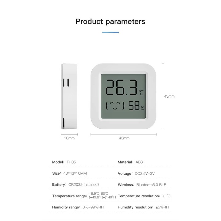 wifi temperature and humidity sensor LCD digital display Bluetooth hygrometer smart life app
