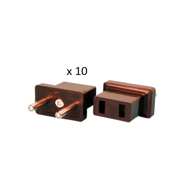 Lot of 10 travel adapters electrical outlet china japan usa canada europe female male euro jr international - 1