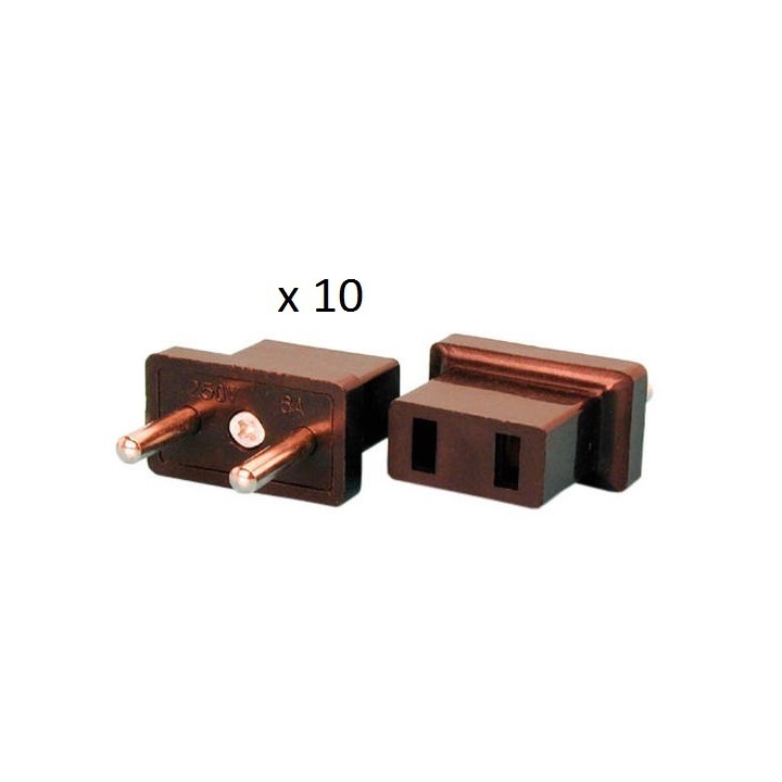 Lot of 10 travel adapters electrical outlet china japan usa canada europe female male euro jr international - 1