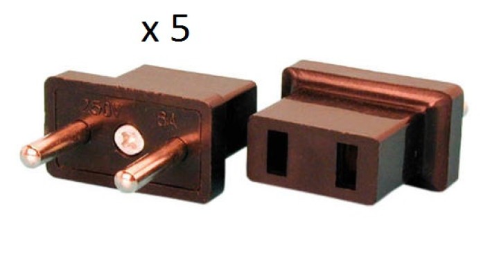 Lot von 5 reise-adapter steckdose china japan usa kanada europa weiblich männlich euro jr international - 1