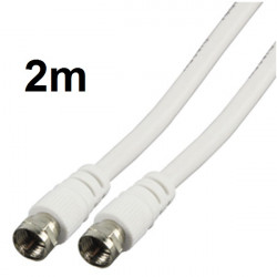 Kabel-tv-antenne 2m netzstecker f-stecker auf f-stecker-kabel male white-527/2 75-ohm- velleman - 1