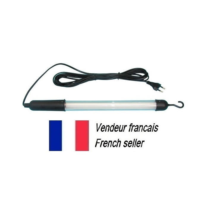 Lampara electrica portatil fluoreciente 8w 220v hermetico + 5 metros cable para cochera tienda casa legrand - 1