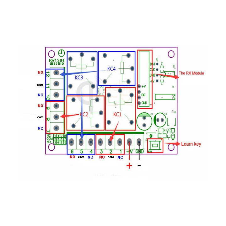 Télécommande Sans Fil AC 220 V 4CH 4 CH Système CommutateurLumière Commutateur Relais Module Récepteur Radio Émetteur 433Mhz