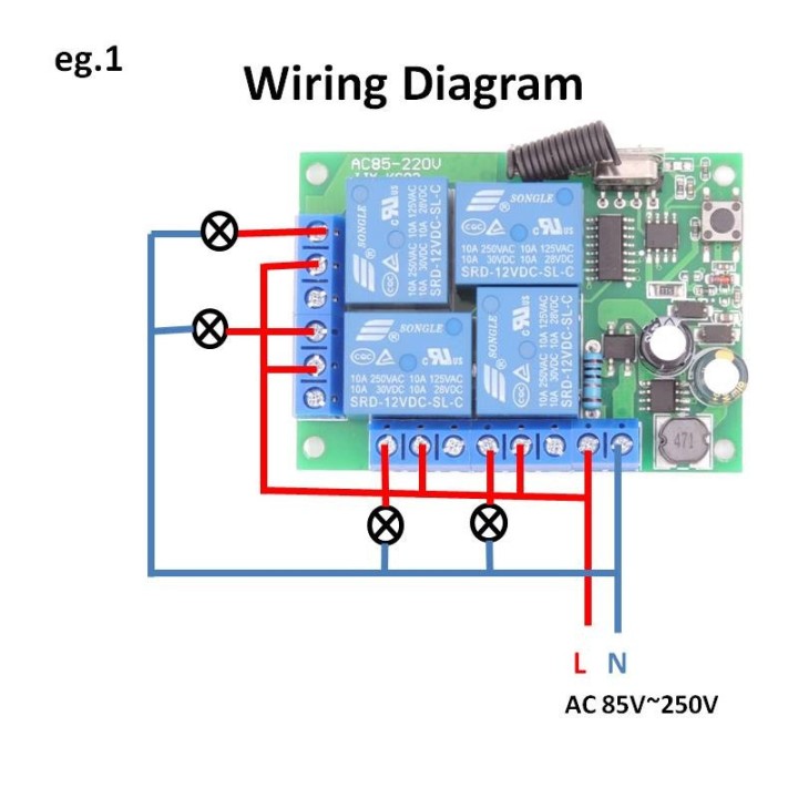 Télécommande Sans Fil AC 220 V 4CH 4 CH Système CommutateurLumière Commutateur Relais Module Récepteur Radio Émetteur 433Mhz
