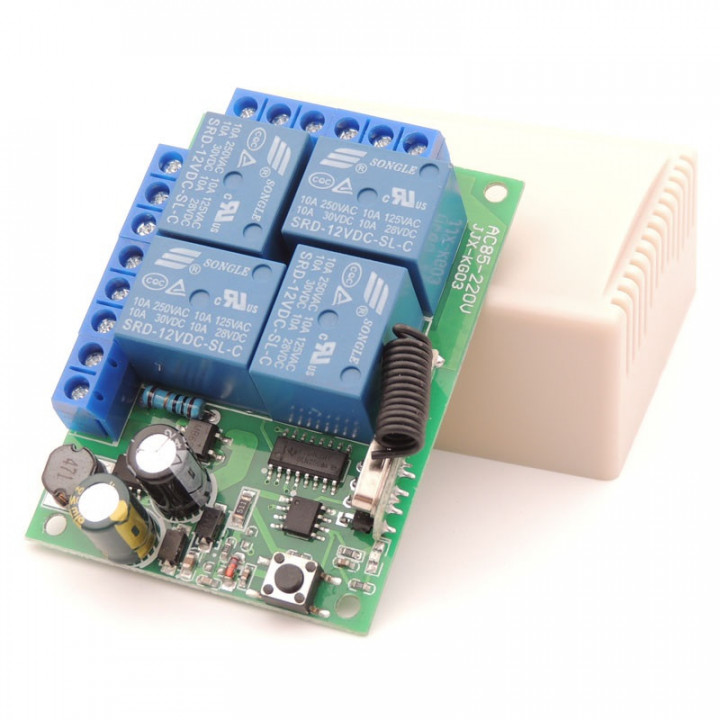 Télécommande Sans Fil AC 220 V 4CH 4 CH Système CommutateurLumière Commutateur Relais Module Récepteur Radio Émetteur 433Mhz