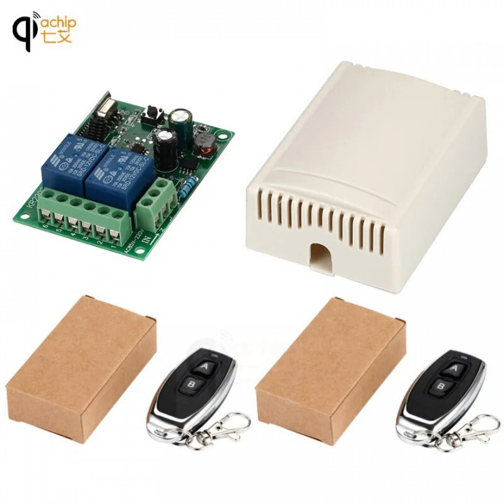 AC 220v 2ch 2 Wireless Remote Control Light Switch System Relay Switch