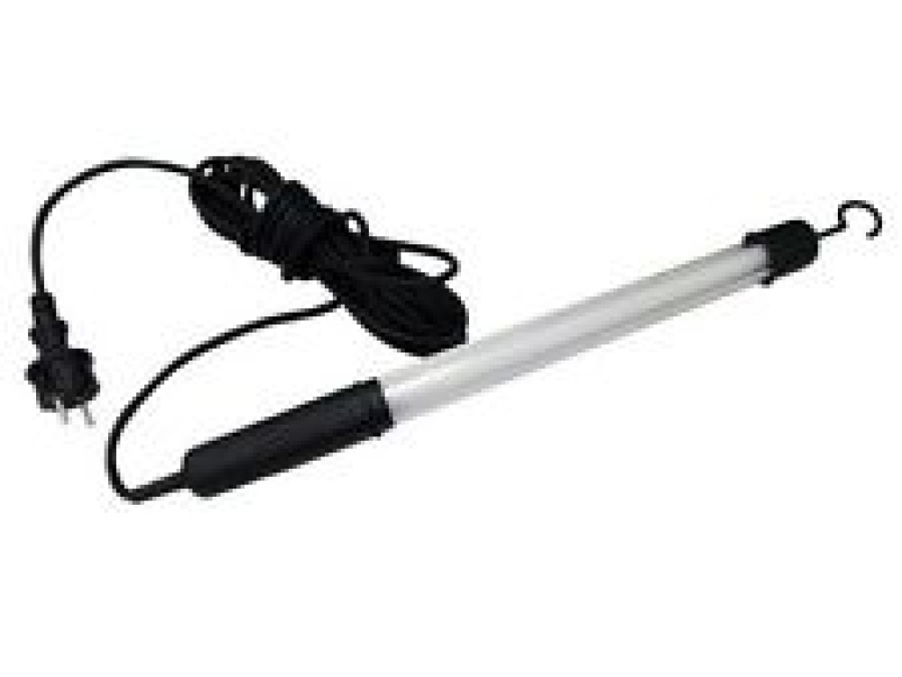 Lampara electrica portatil fluoreciente 8w 220v hermetico + 5 metros cable para cochera tienda casa velleman - 1