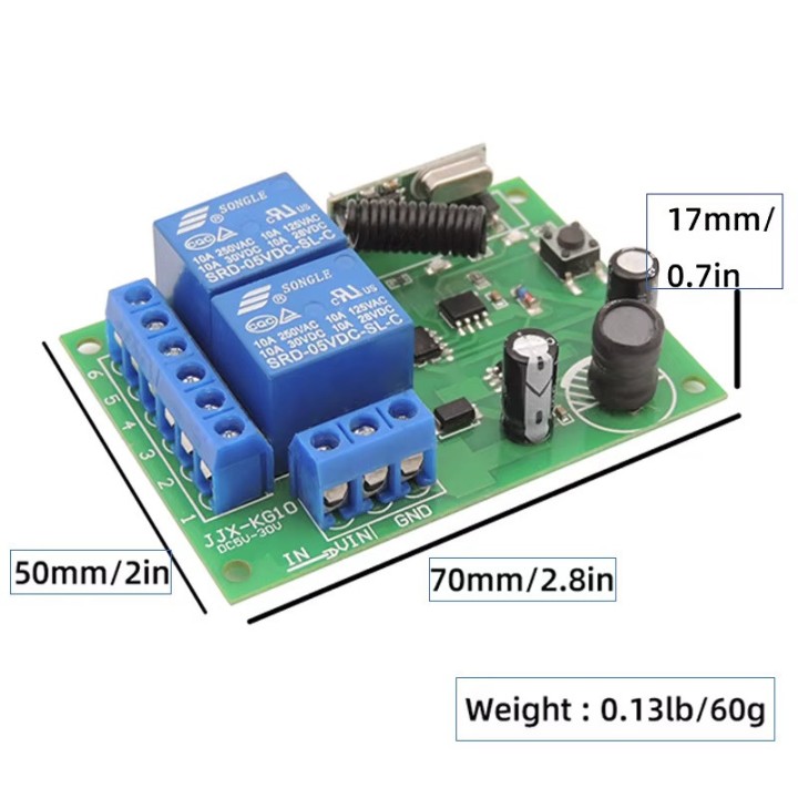 Kit d’intérieur 2 canaux 433 MHz 12v 5 telecommandes radio grille garage arrosage éclairage jardin