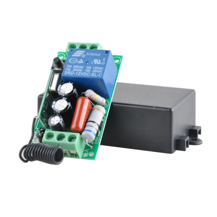 Ac relay receiver module switch 220v 433mhz 1ch with 2 wireless remote control rf433mhz