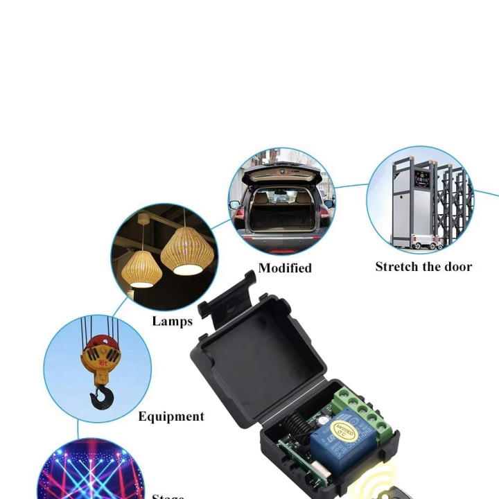 copy of 1 Channel 12V Wireless Relay Light Switch System Receiver + 2 Remote Control