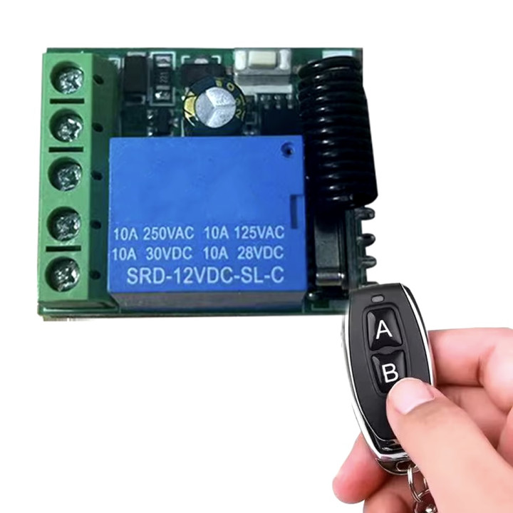copy of 1 Channel 12V Wireless Relay Light Switch System Receiver + 2 Remote Control