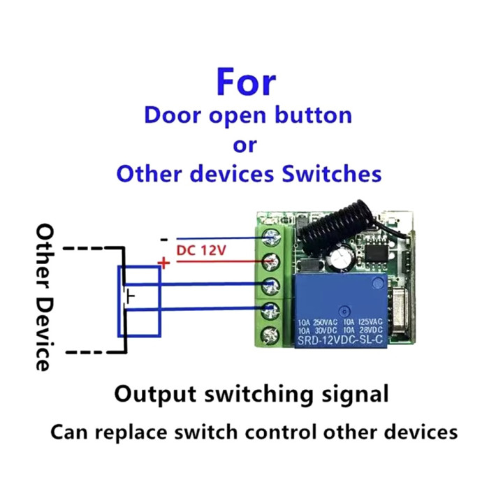 copy of 1 Channel 12V Wireless Relay Light Switch System Receiver + 2 Remote Control