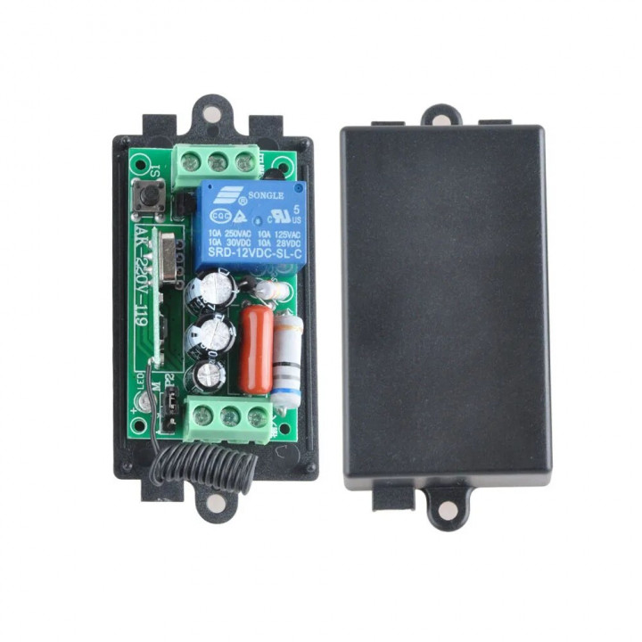 Ac relay receiver module switch 220v 433mhz 1ch with 2 wireless remote control rf433mhz