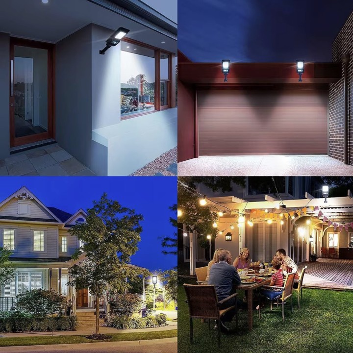 Lampe solaire Extérieur Etanche 156 LED IP65  batterie radar capteur Applique Murale eclairage