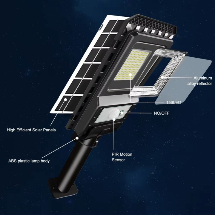 Lampada solare da esterno impermeabile 156 LED IP65 batteria con sensore radar illuminazione da parete