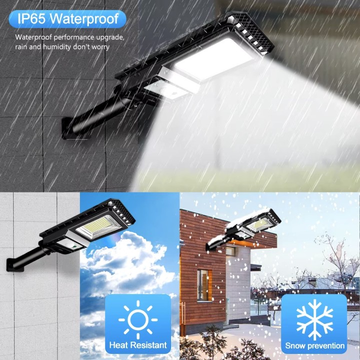 Lampada solare da esterno impermeabile 156 LED IP65 batteria con sensore radar illuminazione da parete