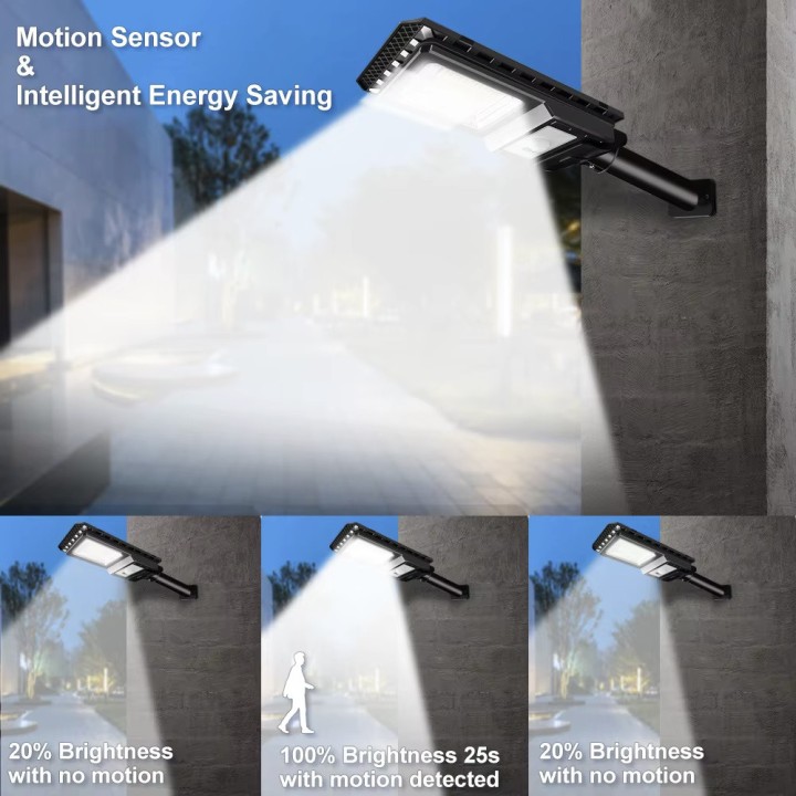 Lámpara solar impermeable al aire libre 156 LED IP65 batería Sensor de radar iluminación de pared
