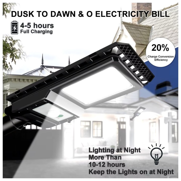 Lampada solare da esterno impermeabile 156 LED IP65 batteria con sensore radar illuminazione da parete