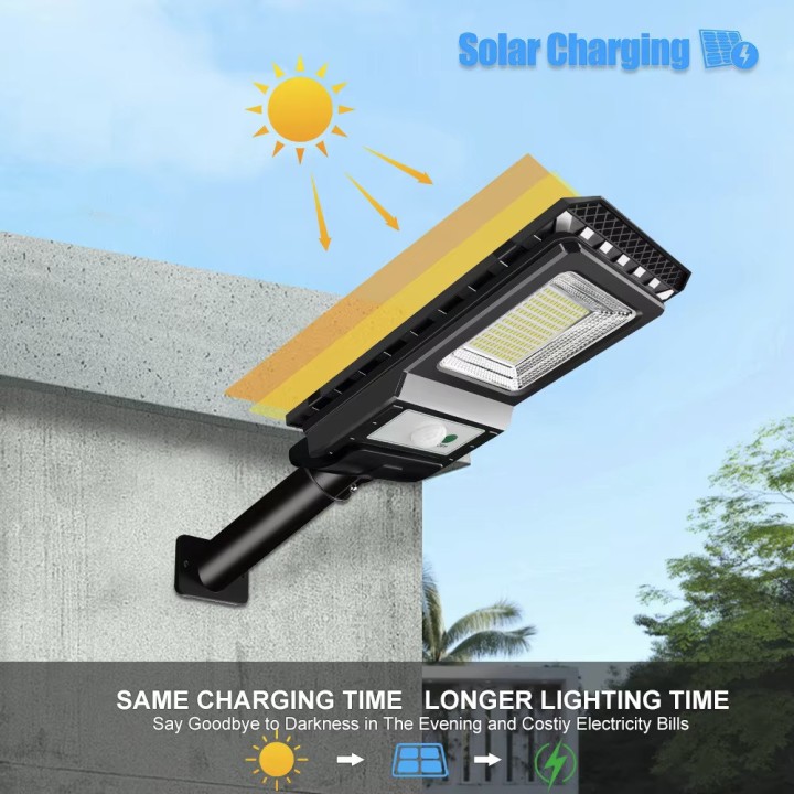 Lampada solare da esterno impermeabile 156 LED IP65 batteria con sensore radar illuminazione da parete