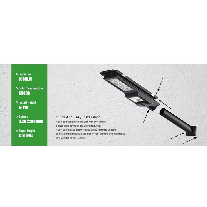 Lampada solare da esterno impermeabile 156 LED IP65 batteria con sensore radar illuminazione da parete